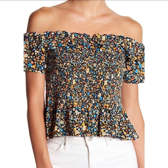 BCBGeneration Tops - BCBGeneration Smocked Off the Shoulder Top